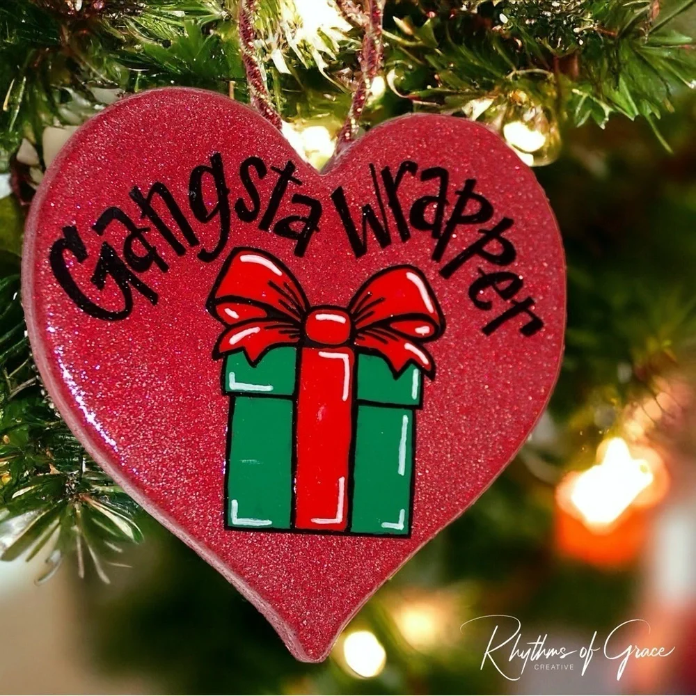 Holiday Hustler: Gangsta Wrapper Christmas Ornament for the Gift-Wrapping MVPs!